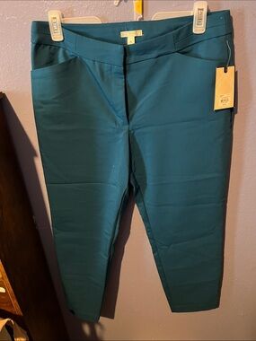 Dana Buchman Teal Slim Ankle Pants